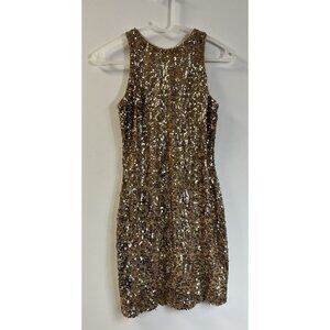 One Rad Girl Dress the Population Gold Sequin Sheath Mini Cocktail Party S 🤩